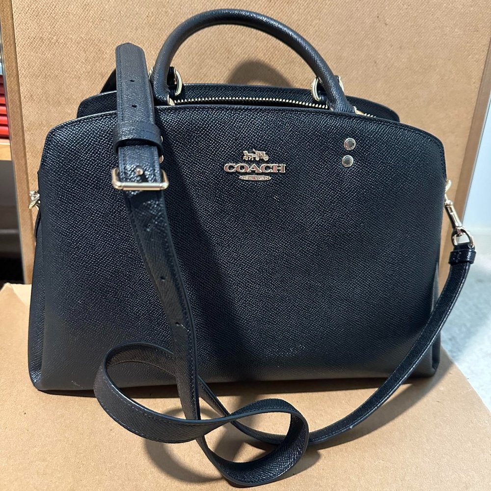 Like New Black Coach Purse Lillie Carryall Top Satchel bag with detachable strap